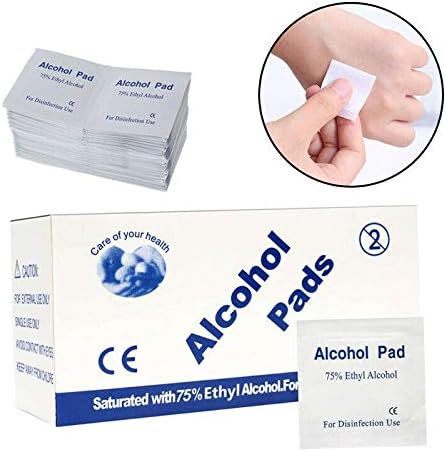 Box of 100pc of Alcohol Pads Alcohol Wipes Pads 75% Ethyl Antibacterial